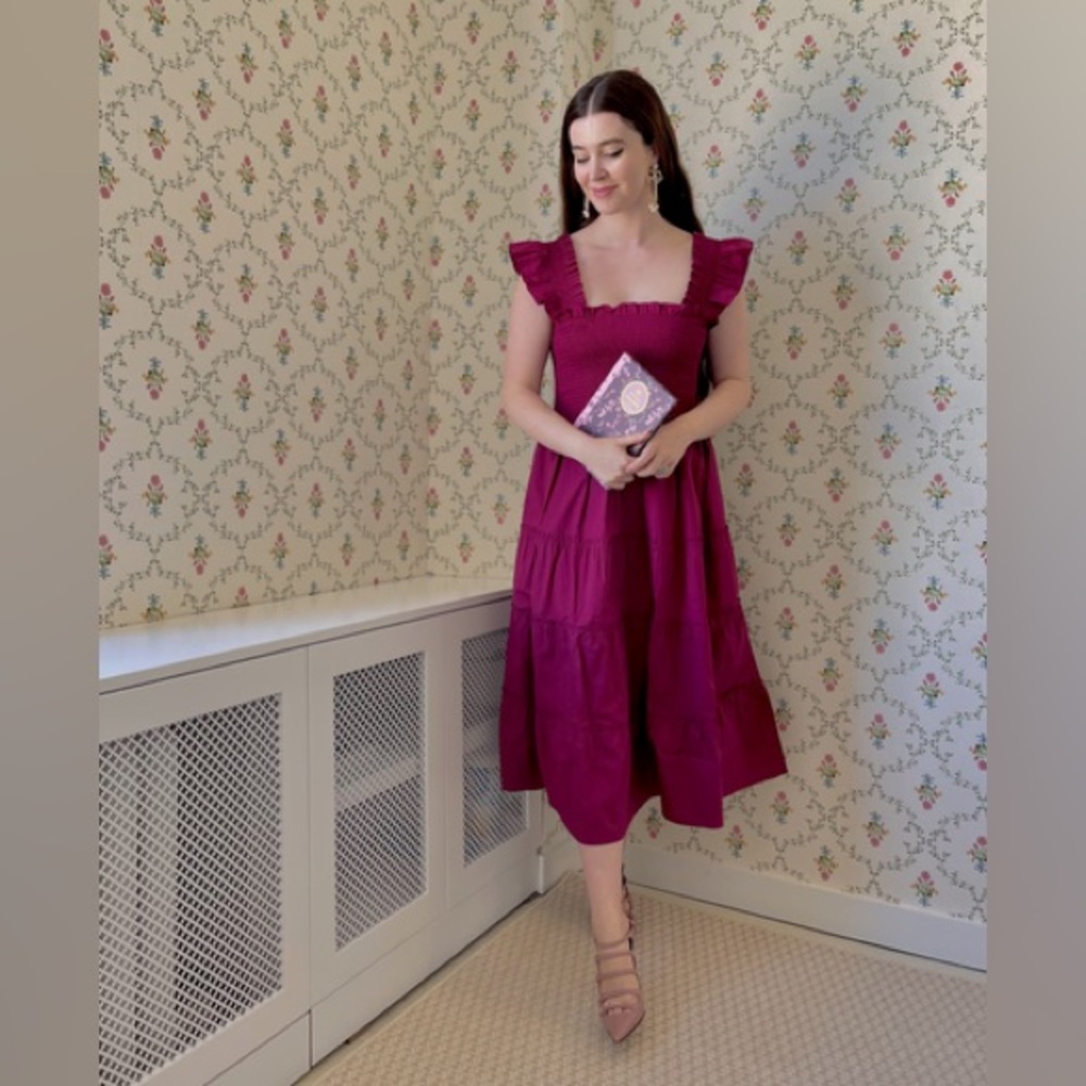 Hill House The Ellie Nap Dress - "Burgundy Poplin" - XS